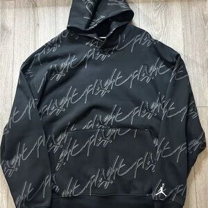 Jordan Black All-Over Script Logo Hoodie